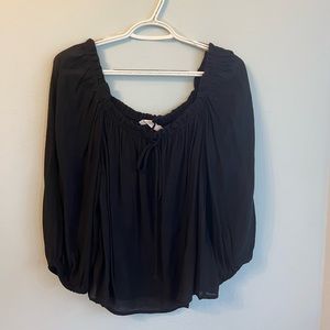 All in Favor Black Peasant Blouse